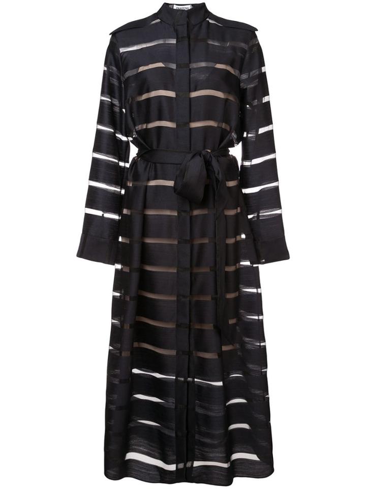 Partow Sheer Shirt Dress - Black