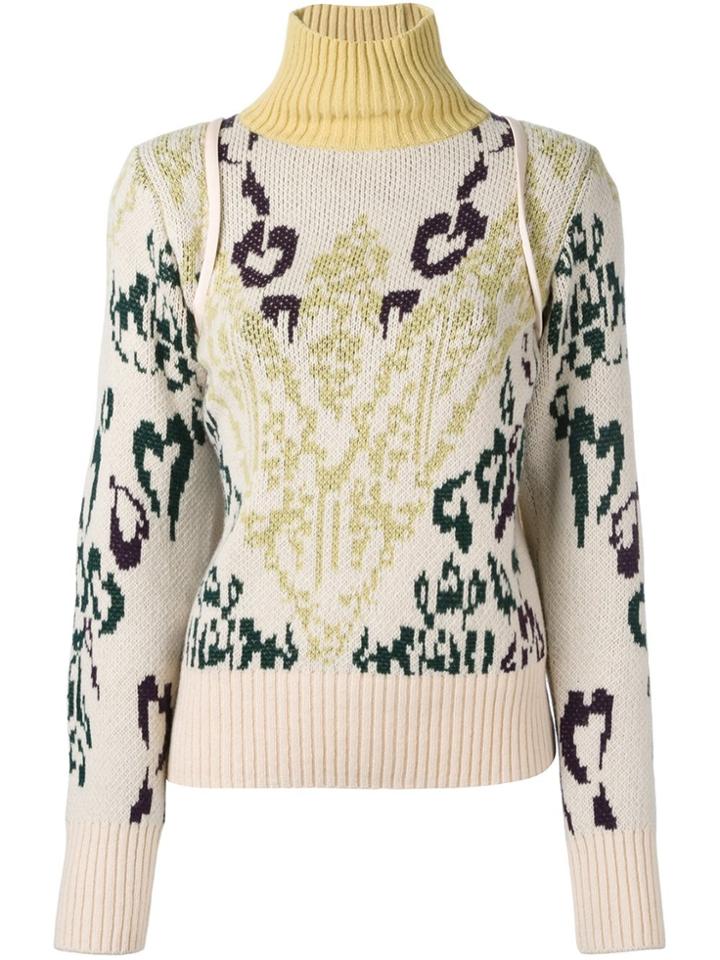Sacai Intarsia Jumper - Pink & Purple