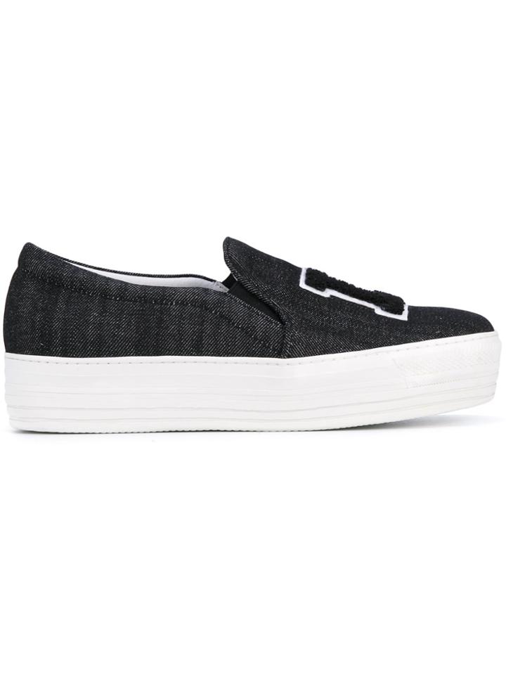 Joshua Sanders La Denim Slip-on Sneakers - Black