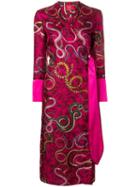 F.r.s For Restless Sleepers Snake Print Wrap Dress - Pink