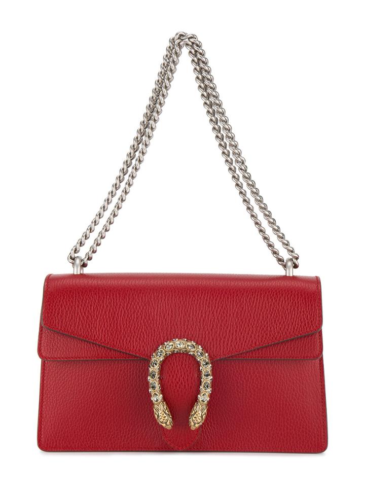 Gucci Dionysus Medium Leather Shoulder Bag - Red