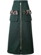 Kolor Zipped Skirt, Women's, Size: 4, Green, Cotton