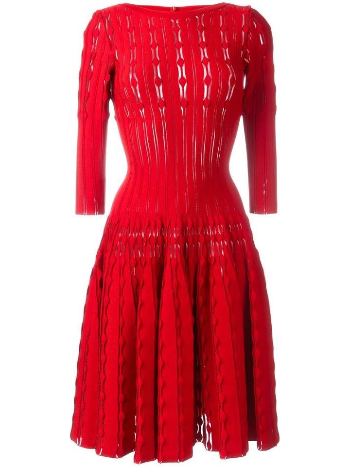 Alaïa Bossa Nova Dress, Women's, Size: 40, Red, Viscose/polyester/polyamide/spandex/elastane