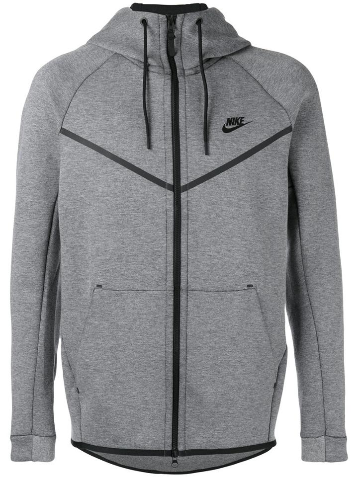 Nike Logo Hooded Cardigan, Men's, Size: Xl, Grey, Cotton/polyester