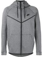Nike Logo Hooded Cardigan, Men's, Size: Xl, Grey, Cotton/polyester