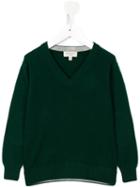 Cashmirino - V-neck Knitted Jumper - Kids - Cashmere - 3 Yrs, Green