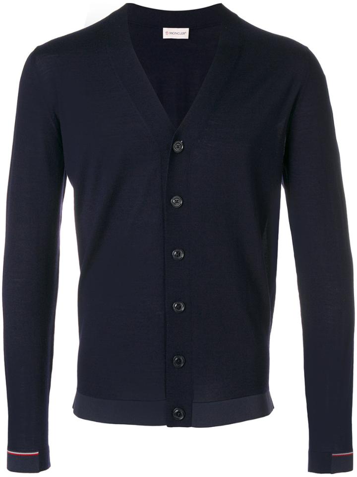 Moncler V-neck Cardigan - Blue