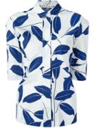 Marni Leaf Print Shirt, Women's, Size: 42, Blue, Cotton
