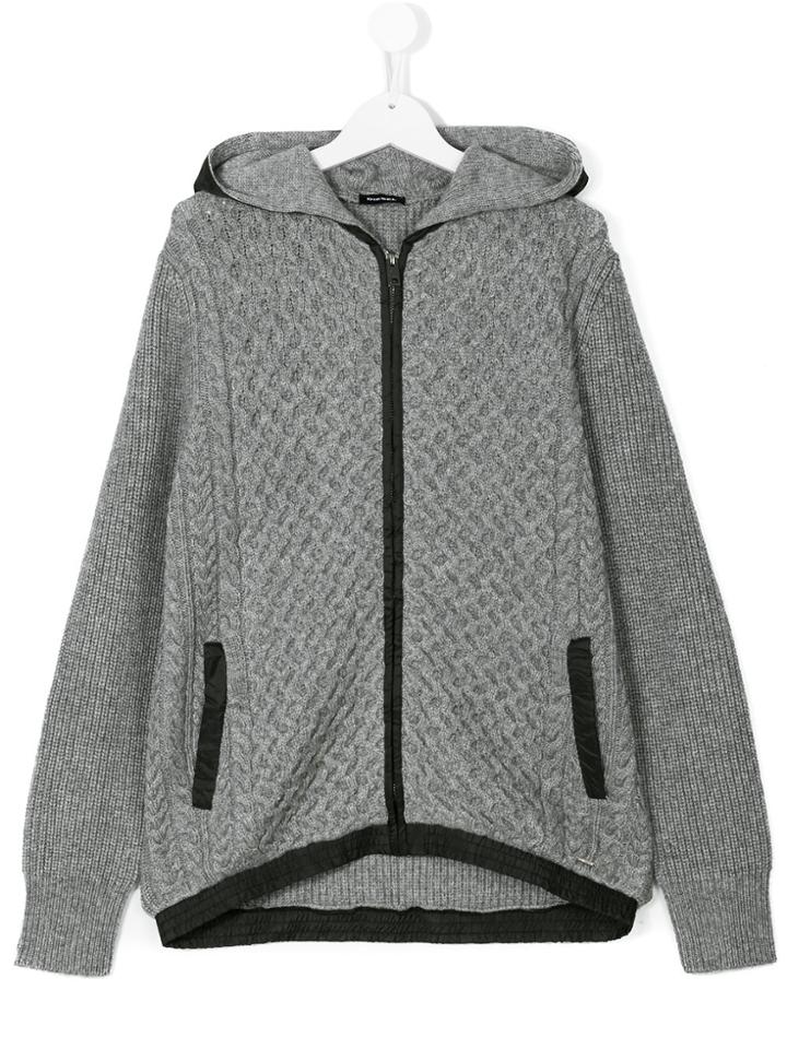 Diesel Kids Hooded Cardigan - Grey