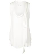 Oscar De La Renta Tie Detail Top - White