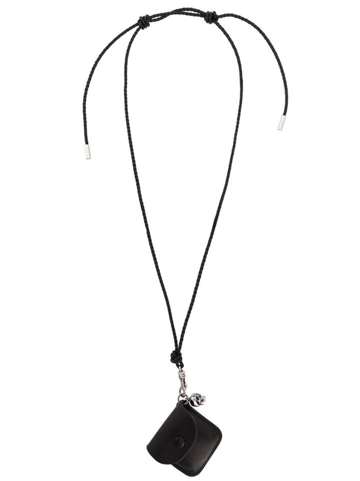 Alexander Mcqueen Wallet Charm Necklace - Black