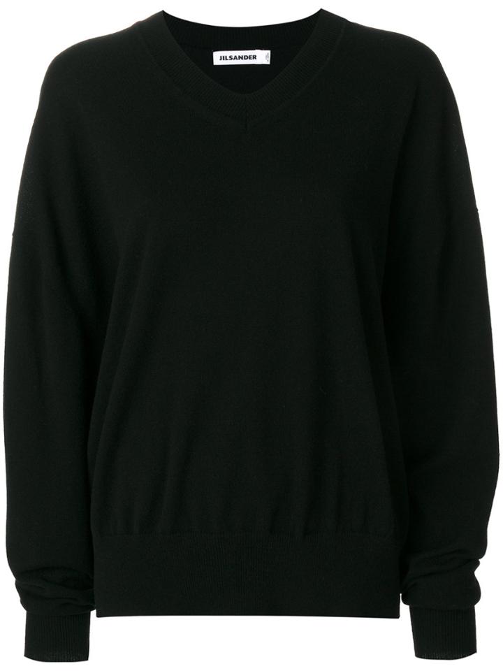 Jil Sander V-neck Neck Jumper - Black