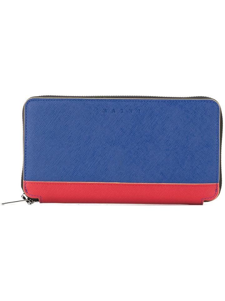 Marni Long Two-tone Wallet - Blue