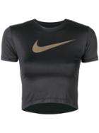 Nike Swoosh Logo Crop Top - Black