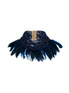 Rosantica Blue Falena Duck Feather Necklace