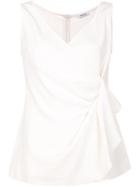 P.a.r.o.s.h. Ruffled Detailing Sleeveless Blouse, Women's, Size: 38, White, Polyester/spandex/elastane