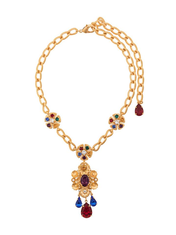 Dolce & Gabbana Multicoloured Gemstone Necklace - Gold