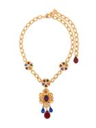 Dolce & Gabbana Multicoloured Gemstone Necklace - Gold