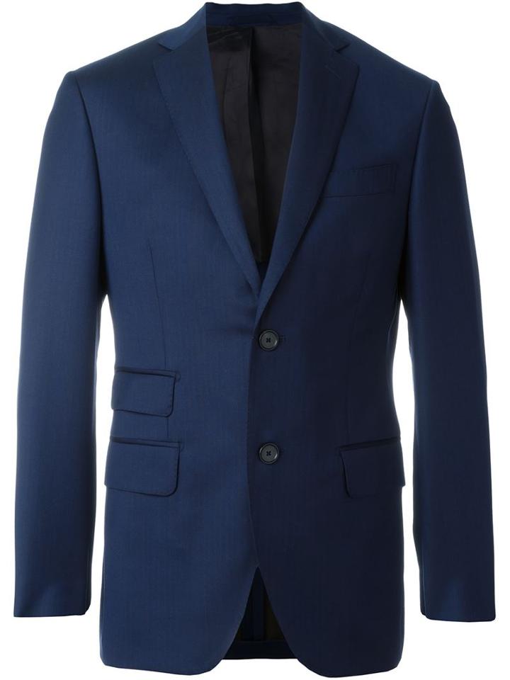 Fashion Clinic Two Button Blazer, Men's, Size: 56, Blue, Silk/viscose/wool
