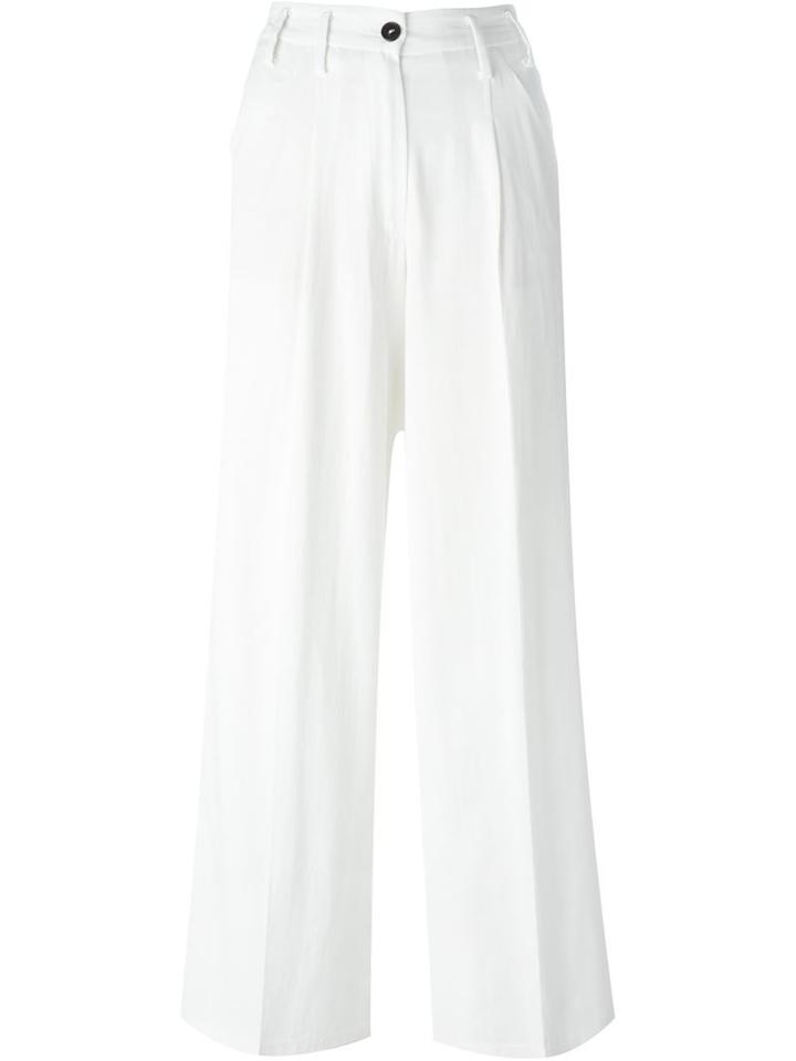 Forte Forte Straight Leg Trousers, Women's, Size: 0, White, Viscose/cotton
