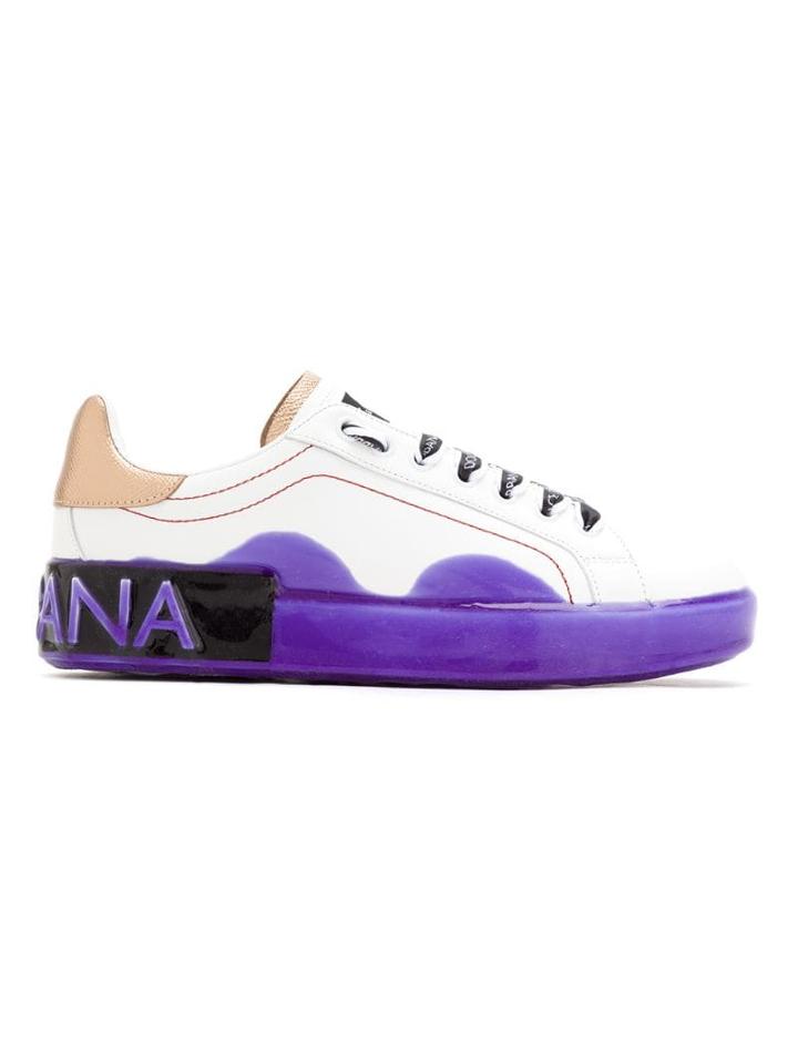 Dolce & Gabbana Portofino Painted Sole Sneakers - White
