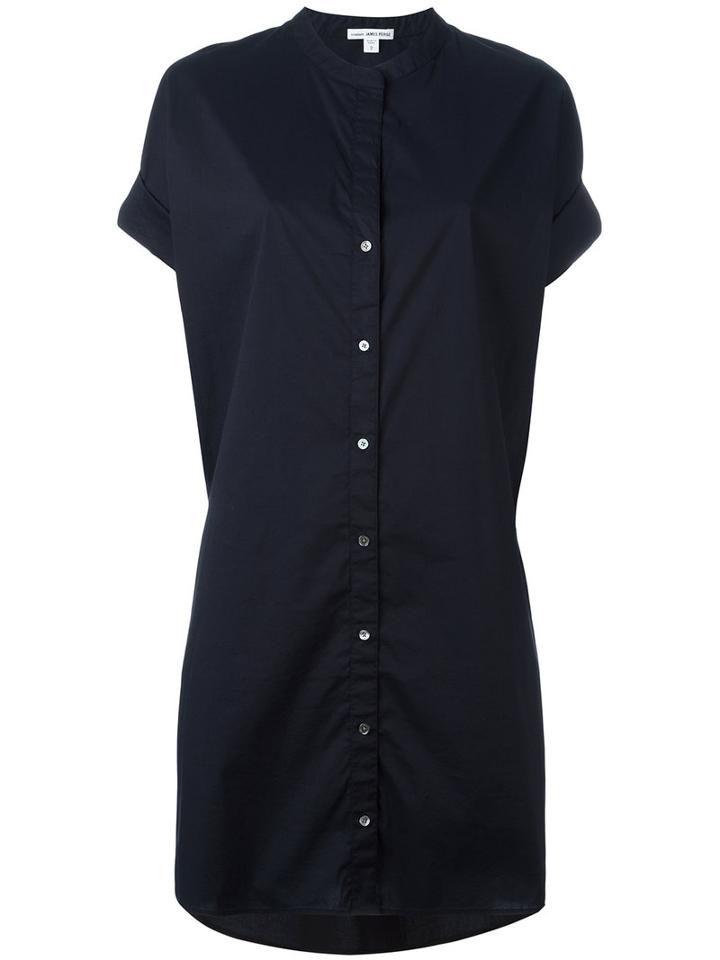 James Perse Plain Shirt Dress, Women's, Size: 3, Blue, Cotton/nylon/spandex/elastane