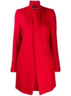 Ann Demeulemeester Fitted Ribbed Knit Coat - Red