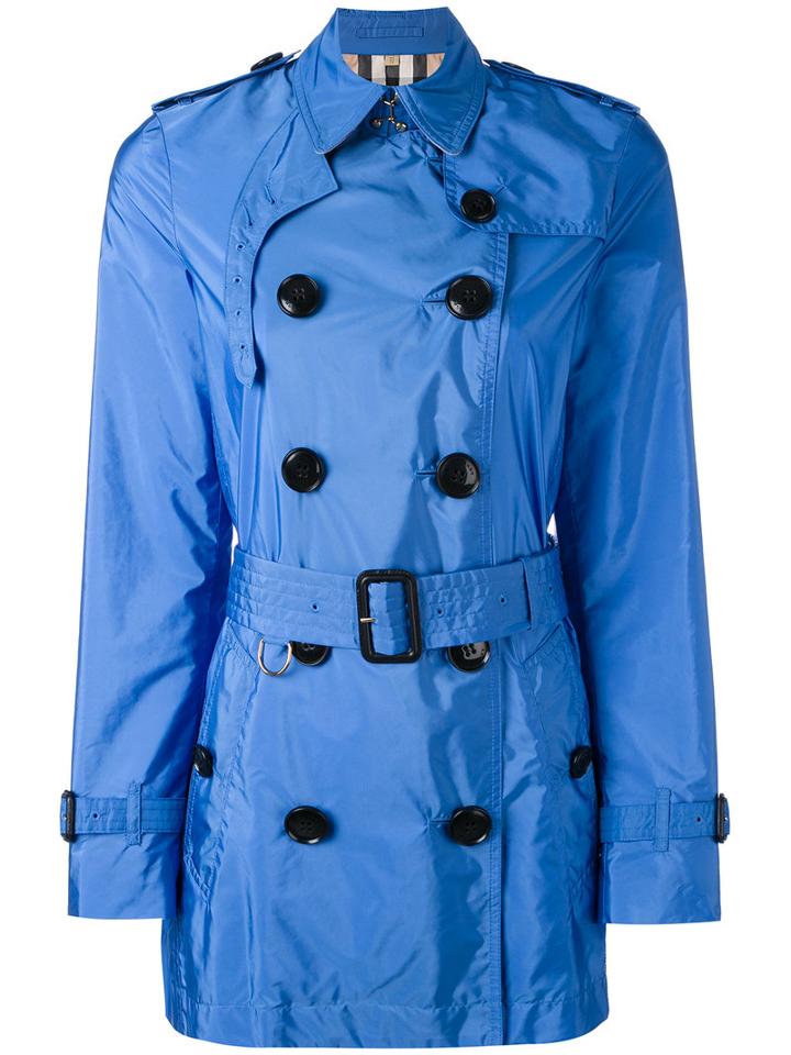 Burberry - Cropped Trench Coat - Women - Polyamide/polyester/nylon - 14, Blue, Polyamide/polyester/nylon