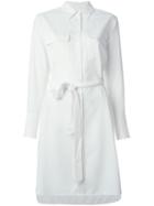 Equipment Belted Shirt Dress, Women's, Size: Xs, White, Silk