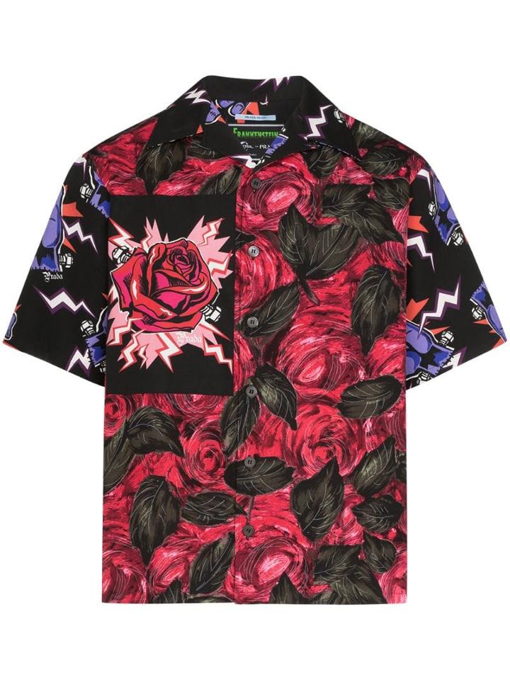 Prada Flower Print Shirt - Black