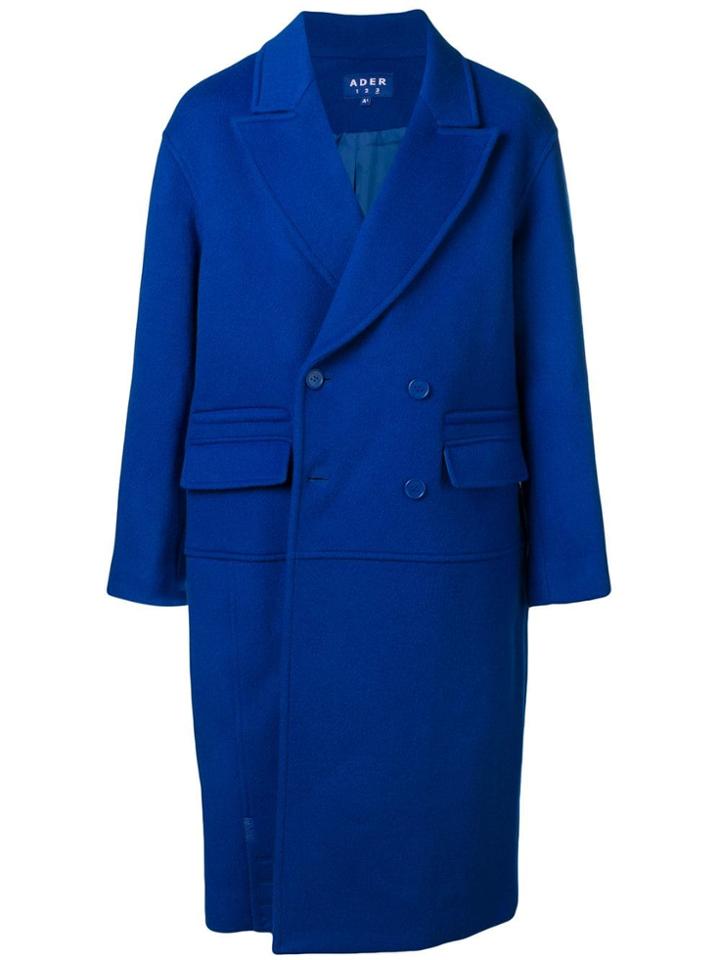 Ader Error Long Double-breasted Coat - Blue