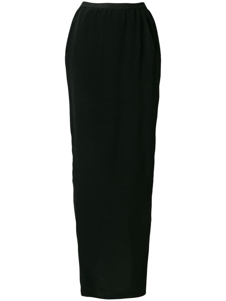 Rick Owens Back Slit Maxi Skirt - Black