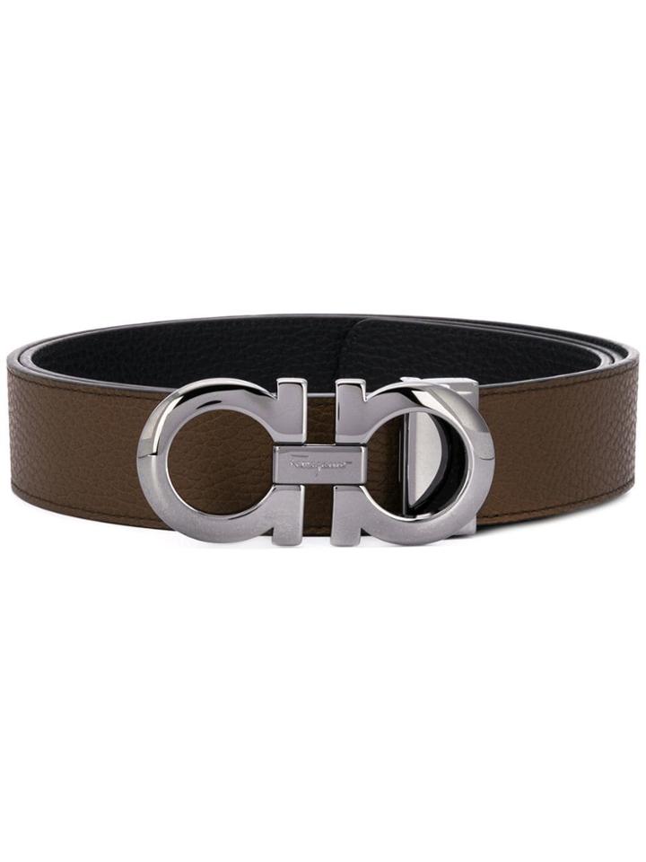Salvatore Ferragamo Gancini Leather Belt - Brown