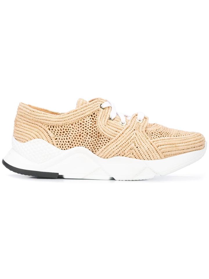 Clergerie Crochet Detail Sneakers - Nude & Neutrals