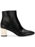 Michael Kors Collection Metallic Heel Ankle Boots - Black