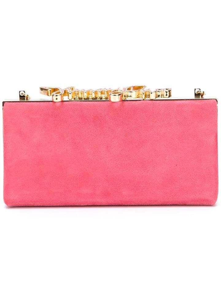 Jimmy Choo Celeste Clutch, Women's, Pink/purple, Goat Skin