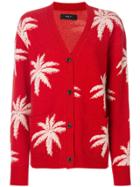 Amiri Palm Tree Oversized Cardigan - Red