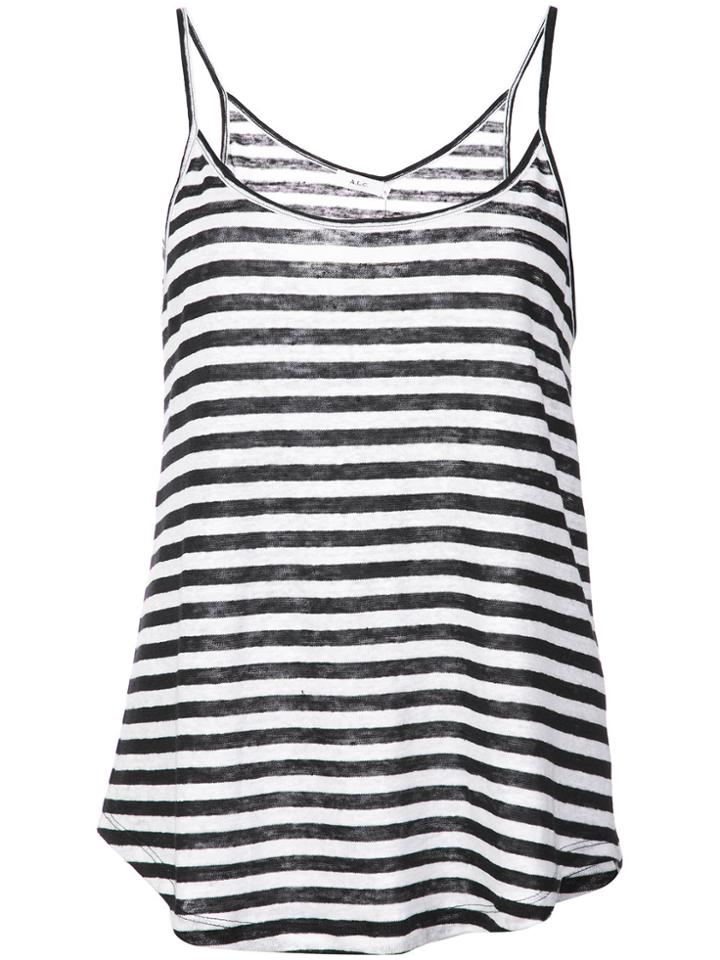 A.l.c. Striped Fitted Tank Top - Black