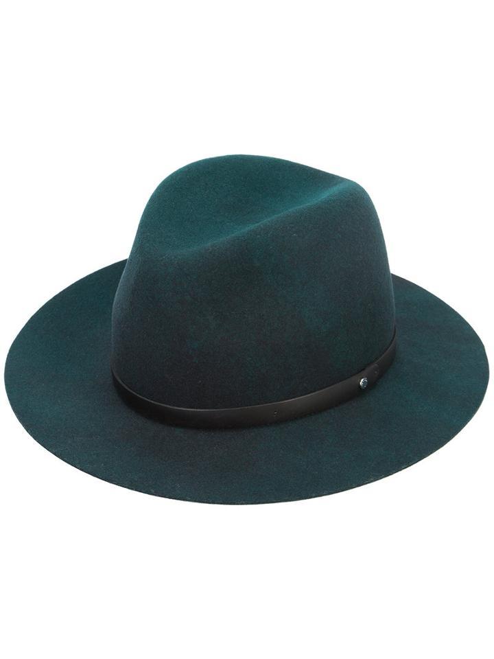 Rag & Bone - Fedora Hat - Women - Wool - S, Women's, Green, Wool
