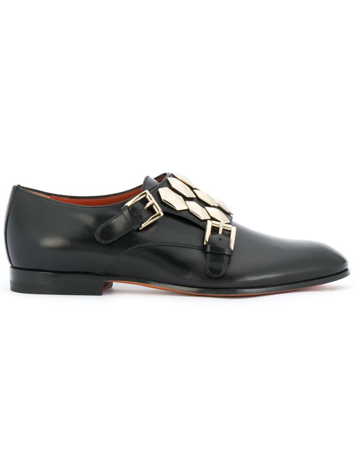 Santoni Embellished Loafers - Black
