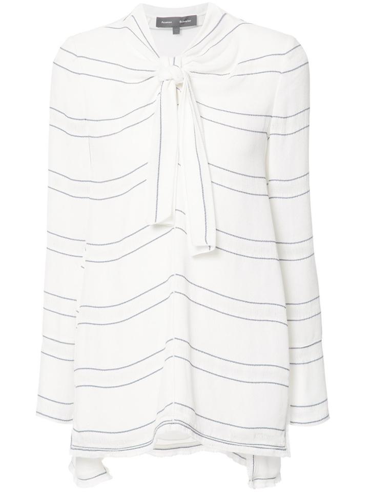 Proenza Schouler Tied Neck Striped Blouse - White