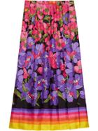 Gucci Degradé Flowers Silk Twill Skirt - Pink & Purple