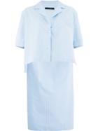 Rokh Short-sleeve Asymmetric Shirt - Blue