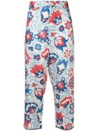 Jejia Floral Print Cropped Trousers - Multicolour