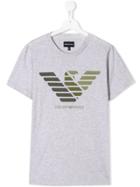 Emporio Armani Kids Teen Logo Print T-shirt - Grey