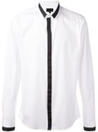 Les Hommes Hidden Button Placket Shirt, Men's, Size: 54, White, Cotton/spandex/elastane