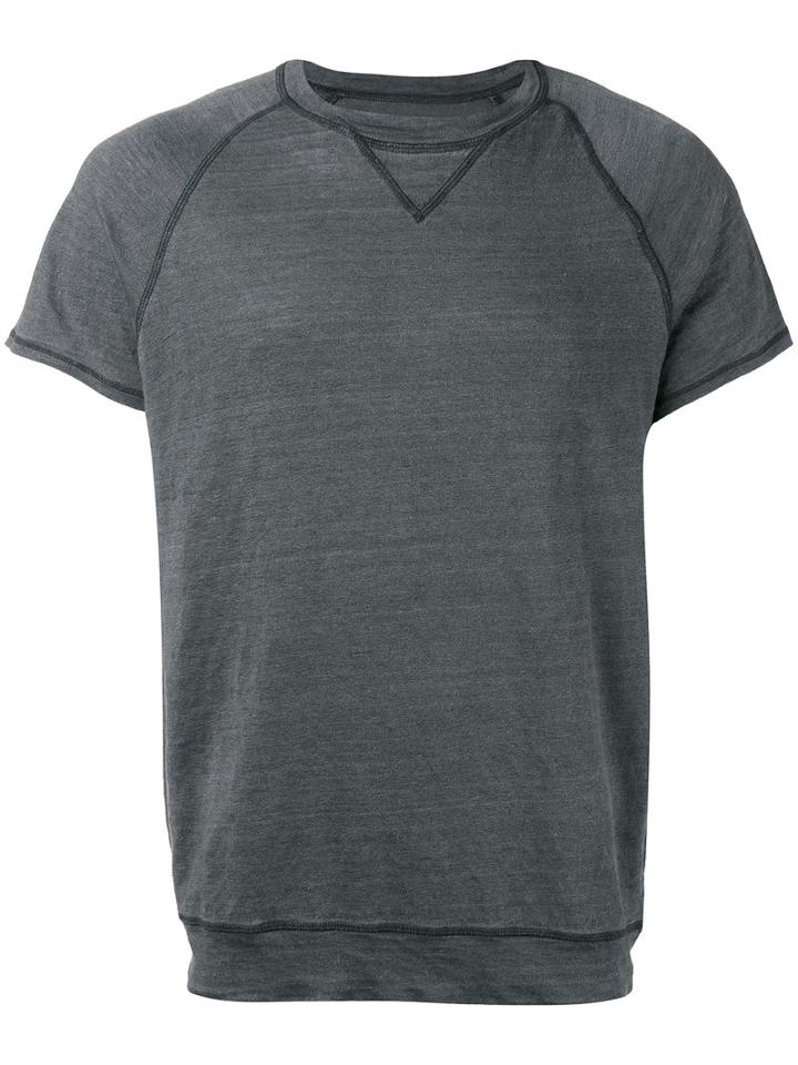 Majestic Filatures - Short Sleeve Sweatshirt - Men - Linen/flax/spandex/elastane - Xl, Grey, Linen/flax/spandex/elastane