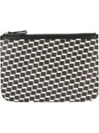 Pierre Hardy Cube Print Clutch, Men's, Black, Calf Leather/leather/polyurethane/canvas