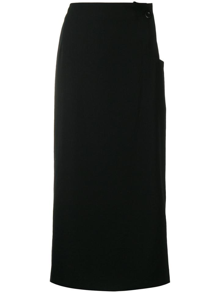 Yohji Yamamoto Vintage Mid-length Pencil Skirt - Black