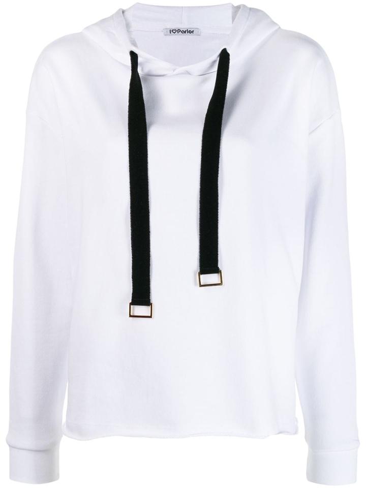 Parlor Slogan Detail Hoodie - White